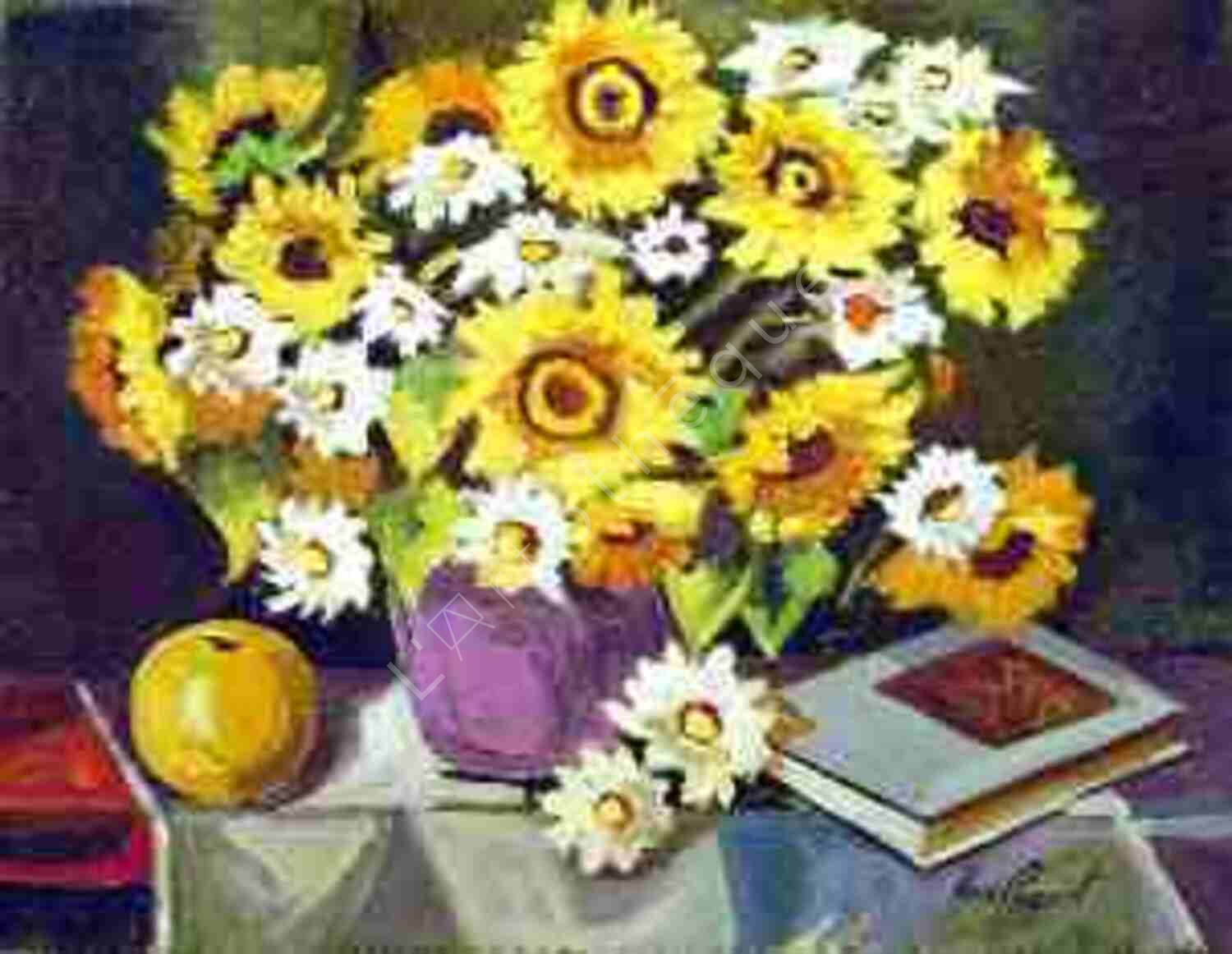 Bouquin et fleurs